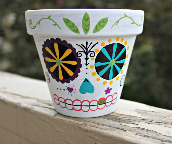 Image for event: Day of the Dead Planters Painting Party