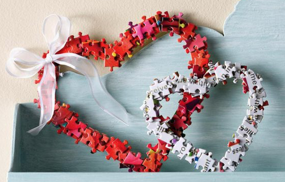 Image for event: Puzzle Piece Heart Wreath